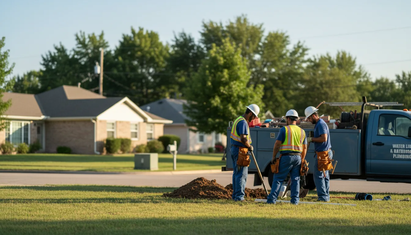 Residential water line and bathroom plumbing service in Flat Rock, IL